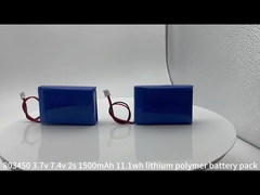 रिचार्जेबल ली पॉलीमर बैटरी 803450-2s 7.4v 1500mAh बैटरी पैक