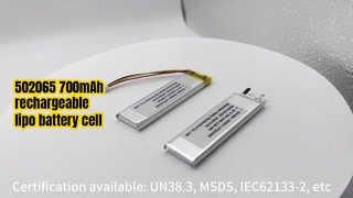 रिचार्जेबल बैटरी LP502065 3.7V 700mAh लाइपो बैटरी सेल 10K NTC के साथ