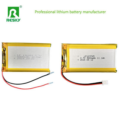 खरीदें सौर लिथियम पॉलिमर बैटरी सेल 103765 3.7V 7.4V 3000mAh 11.1wh Jst कनेक्टर के साथ online manufacture