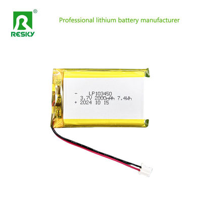 खरीदें प्रिज्माटिक लिथियम पॉलिमर बैटरी पैक 103450 3.7V 1800mAh 2000mAh गर्म दस्ताने के लिए online manufacture