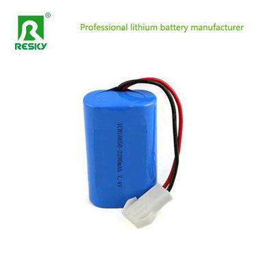 खरीदें 16W लिथियम आयन बैटरी पैक 18650 7.4V 2s1p 2200mAh रिचार्जेबल लिथियम बैटरी online manufacture