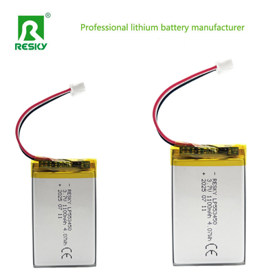 खरीदें लिथियम पॉलिमर बैटरी पैक 553450 3.7V 7.4V 1100mAh 1200mAh कैमरा प्रोजेक्टर के लिए ऑनलाइन निर्माण