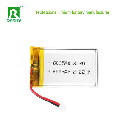 खरीदें लिथियम आयन पॉलिमर बैटरी 602540 600mAh 3.7V 2.22wh रिचार्जेबल पावर लिपो बैटरी ब्यूटी डिवाइस के लिए ऑनलाइन निर्माण