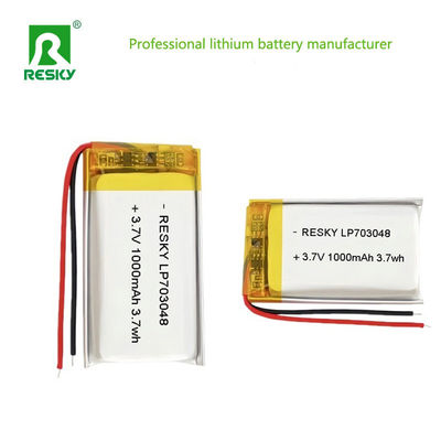 खरीदें Power Lipo Battery RESKY LP703048 3.7v 1000mAh 3.7Wh Rechargeable Lithium Polymer Batteries ऑनलाइन निर्माण