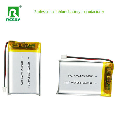 खरीदें Rechargeable Lipo Lifepo4 Batteries 803040 3.7v 1000mAh 3.7wh Solar Lithium Polymer Battery Cell ऑनलाइन निर्माण