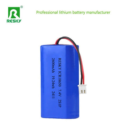 खरीदें Rechargeable 18650 lithium battery Battery Pack 2600mAh 7.4V 19.24wh lipo battery pack ऑनलाइन निर्माण
