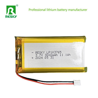 लिथियम पॉलिमर बैटरी सेल 103765 3.7V 3000mAh 11.1wh छोटा डिजिटल उत्पाद