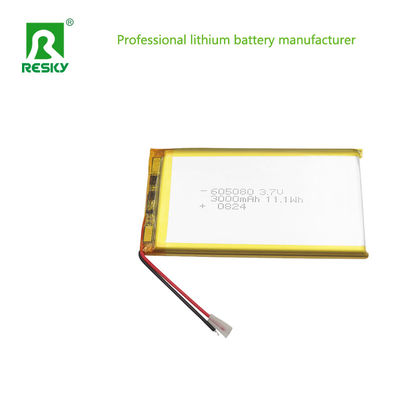 पावर बैंक के लिए रिचार्जेबल लिथियम पॉलिमर बैटरी सेल 3.7V 3000mAh 605080