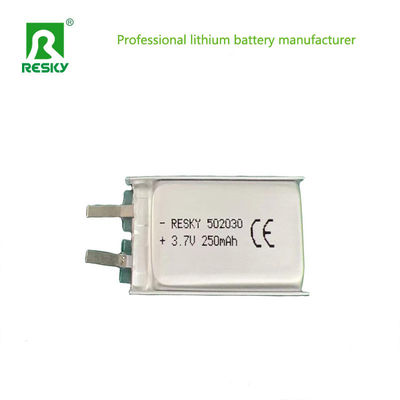 ब्लूटूथ ईयरफोन के लिए लिपो लिथियम पॉलिमर बैटरी सेल 502030 3.7V 250mAh