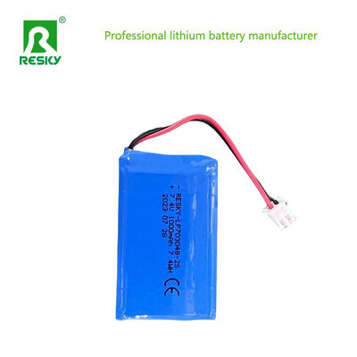 आपातकालीन प्रकाश लिथियम पॉलिमर बैटरी सेल 703048-2s 7.4V 1000mAh 7.4wh