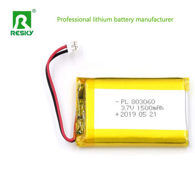प्रिज्माटिक लिथियम पॉलिमर बैटरी सेल 803060 3.7V 1500mAh 5.55wh पालतू जानवरों के लिए लोकेटर के लिए