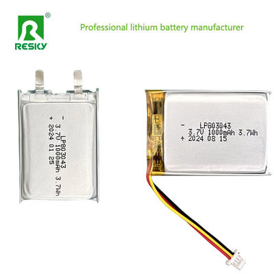 रिचार्जेबल लिथियम पॉलिमर बैटरी लिपो बैटरी सेल 803040 3.7V 1000mAh