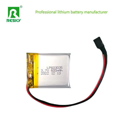 603035 लिथियम पॉलिमर बैटरी सेल 3.7V 600mAh रिचार्जेबल ली-पॉलिमर बैटरी