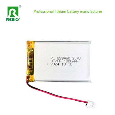 बेलनाकार लिपो बैटरी सेल 523450 603450 3.7V 7.4v 1000mAh