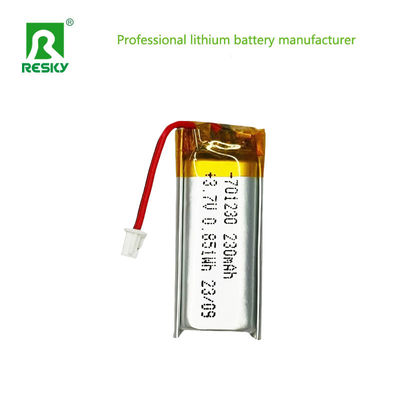 छोटे इलेक्ट्रॉनिक उपकरणों के लिए पोर्टेबल 701230 3.7v 230mAh रिचार्जेबल लिथियम पॉलिमर बैटरी