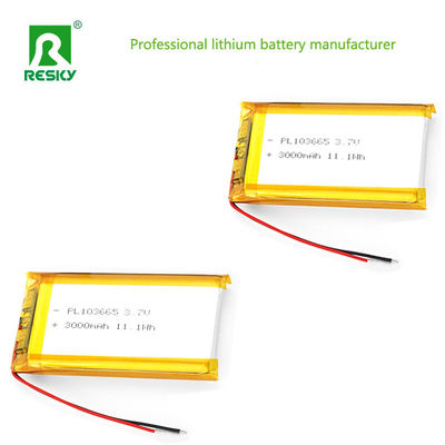 पावर लिपो बैटरी सेल 103665 3.7v 4.2v 3000mAh 11.1wh रिचार्जेबल लिथियम आयन बैटरी सेल