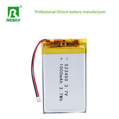 पावर लिथियम बैटरी सेल 523450 3.7v 1000mAh 3.7Wh रिचार्जेबल ली पॉलिमर बैटरी