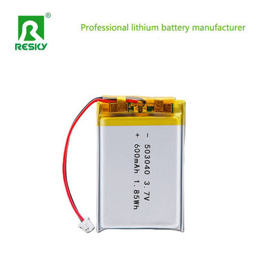 लिथियम पॉलिमर बैटरी सेल 503040 600mAh 3.7V 7.4V 2.22wh पोर्टेबल सौंदर्य उपकरण के लिए