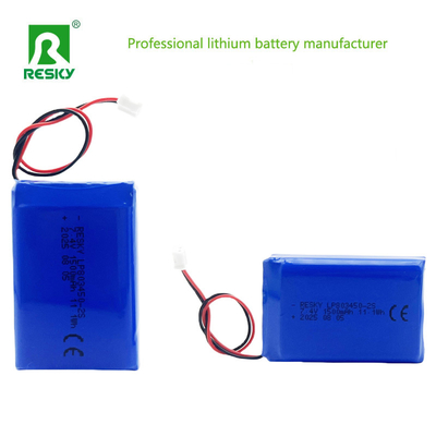 पावर लिथियम पॉलिमर बैटरी पैक 803450 2S 7.4V 1500mAh 11.1wh ट्रैकिंग डिवाइस के लिए लिपो बैटरी