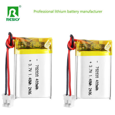 702030 3.7v 400mAh 1.48wh रिचार्जेबल लिथियम ली-पॉलिमर बैटरी सेल ब्लूटूथ स्पीकर के लिए